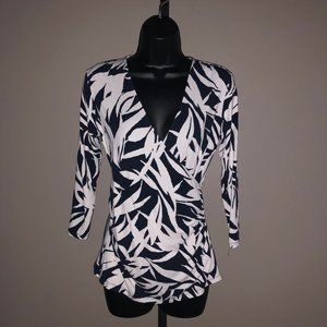 Boden Floral Jersey Wrap Top